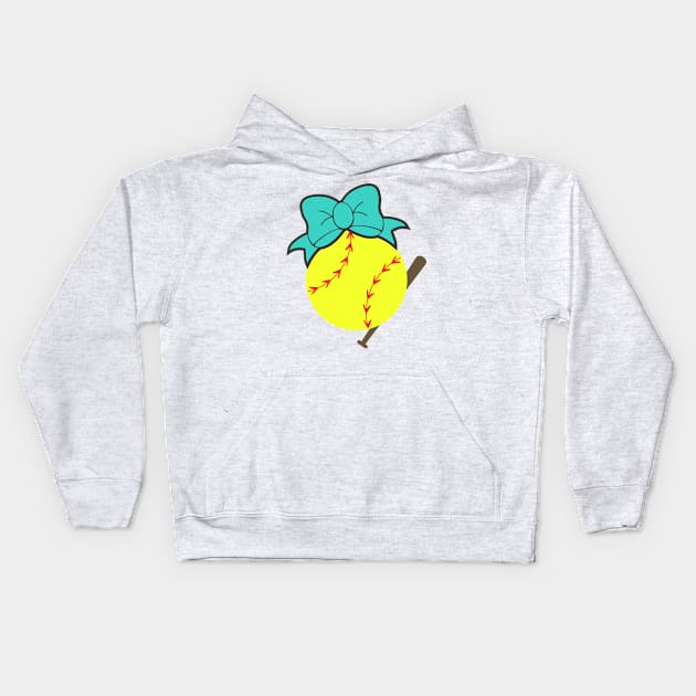 Softball Kids Hoodie by pitulas